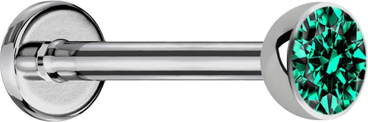 Produktbild Star Piercing Micro Labret silber mit Halbkugel Kristall türkis (Titan G23, ohne Messing)