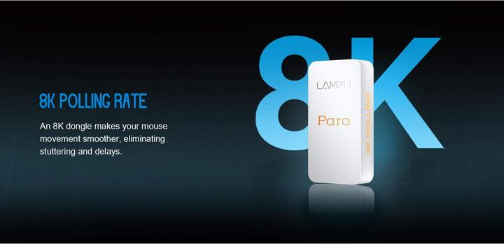 Actual product image Lamzu Paro Gaming Maus, 8kHz Abtastrate, 2,4GHz Wireless - schwarz (Cable, Wireless)