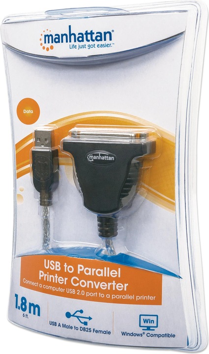 Produktbild Manhattan USB auf Parallel Konverter, 1.8m (1.80 m, Parallel (Drucker))