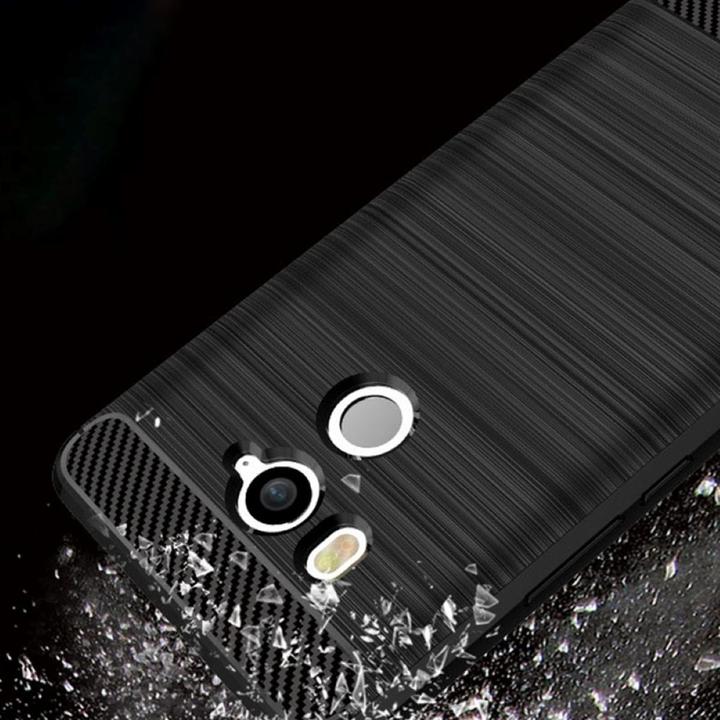 Actual product image König Design Case Mobile Protection for HTC U11 Plus Case Cover Bumper Carbon Optics Cases Black (HTC U11+, OnePlus X)