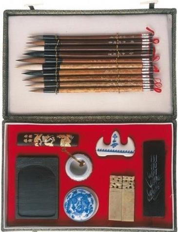 Produktbild Ami Tusche China Set 28x18cm 19tlg, Reibstein, Tuschstein