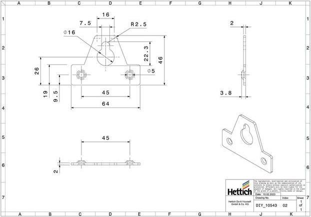 Produktbild Hettich Universalaufhänger (1 Stk.)