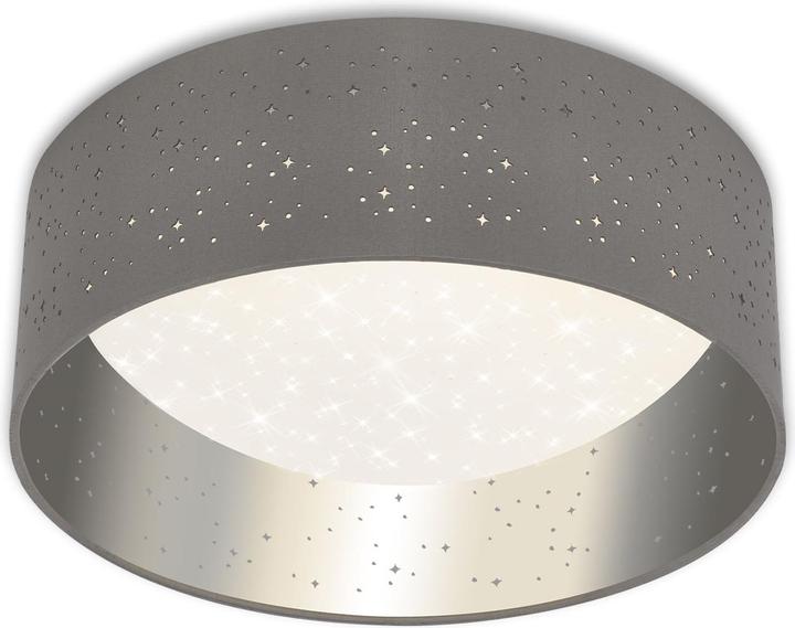 Image du produit Briloner Plafonnier LED en tissu avec décor étoilé, gris-argenté, 1xLED/12W (1200 lm)