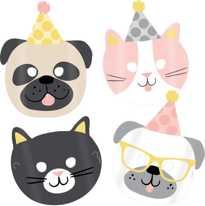 Actual product image Amscan Masques Chien et Chat (8 pièces)