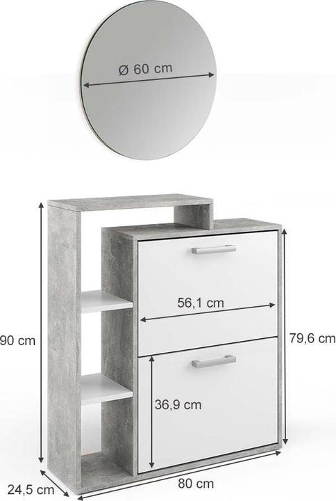 Actual product image Vicco Orlando (80 x 25 x 90 cm)