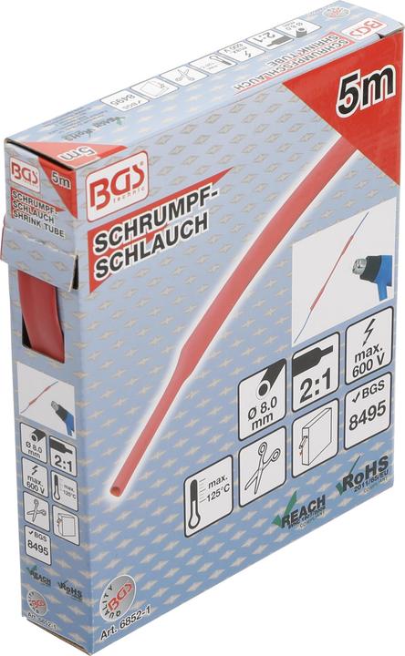 Actual product image BGS Shrink Tube Box red Ø 8 mm 5 m (1 x)