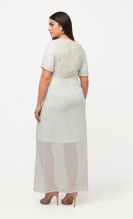 Produktbild Ulla Popken Hochzeitskleid, Perlenstickerei, V-Ausschnitt, Halbarm (46)