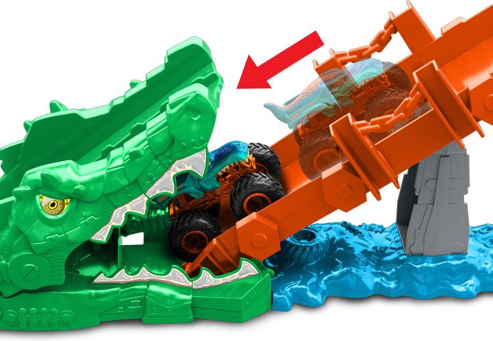 Productafbeelding Mattel Hot Wheels Monster Trucks Krokodil Crash Challenge