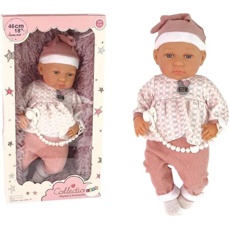 Lean Toys Babypuppe 46 cm rosa Gummifedern (12399-uniw)