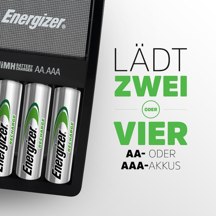 Image du produit Energizer Recharge Maxi (4 pcs, AA, 2000 mAh, Piles rechargeables + chargeur)