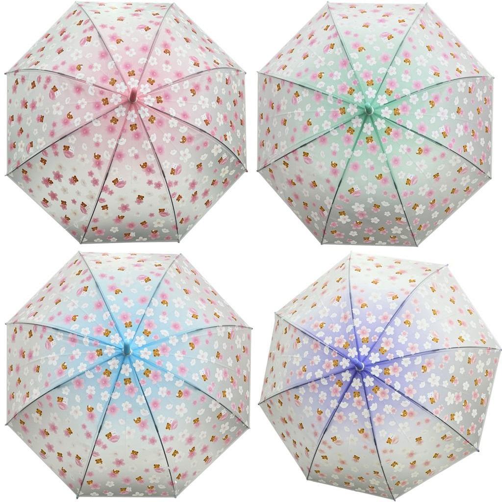 Trifox, Ombrello, Halbtransparenter Regenschirm mit Blumen und Teddybären MIX, Trasparente