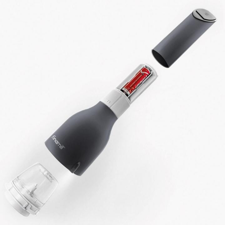 Productafbeelding FinaMill Eén middernachtzwart met twee FinaPod Pro Plus op batterijen (Zout)