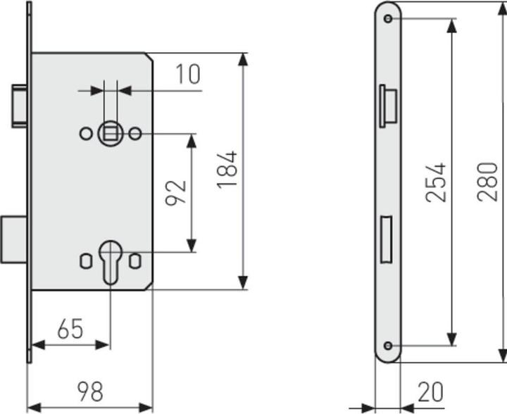 Produktbild Abus Haustür Einsteckschloss ESHT PZ L S 65/92/20 (Einsteckschloss)