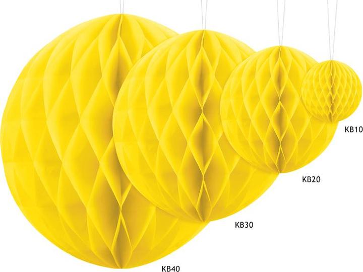 Produktbild Partydeco Honeycomb Ball, yellow, 30cm (1 pkt / 1 pc.) (1 Stück)