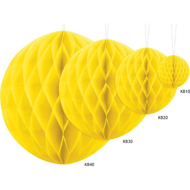 Thumbnail - Partydeco Honeycomb Ball, yellow, 30cm (1 pkt / 1 pc.)