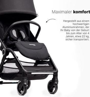 Productafbeelding Hamilton by yoop Kinderwagen S1 Plus Schwarz - Leichtgewicht Buggy - MagicFold™ Technology (0 Maanden - 4 Jaren)