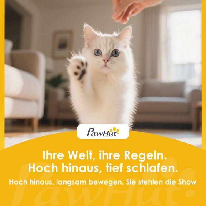 Produktbild Swisshandel24 Katzenfass, 2 Ebenen, Plattform, Aussichtspunkt, Kratzmatte, Beige (61 cm, Beige+Braun)