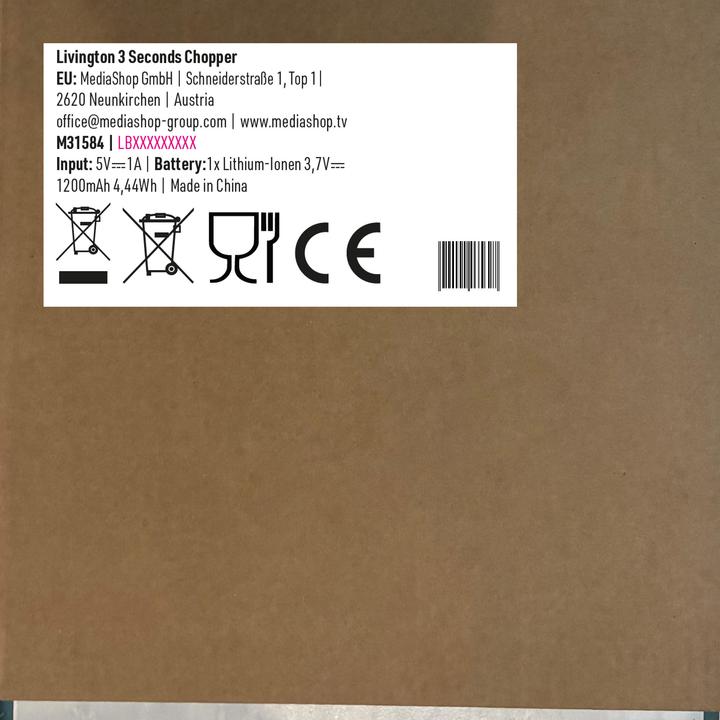 Productafbeelding Livington 3 Seconden Chopper (1133.57 ml, 37 W)