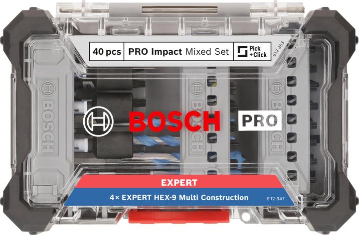 Actual product image Bosch Professional Zubehör PRO Impact Screwdriver Bits and Multi Construction Drill Mixed Set, 40 pcs.