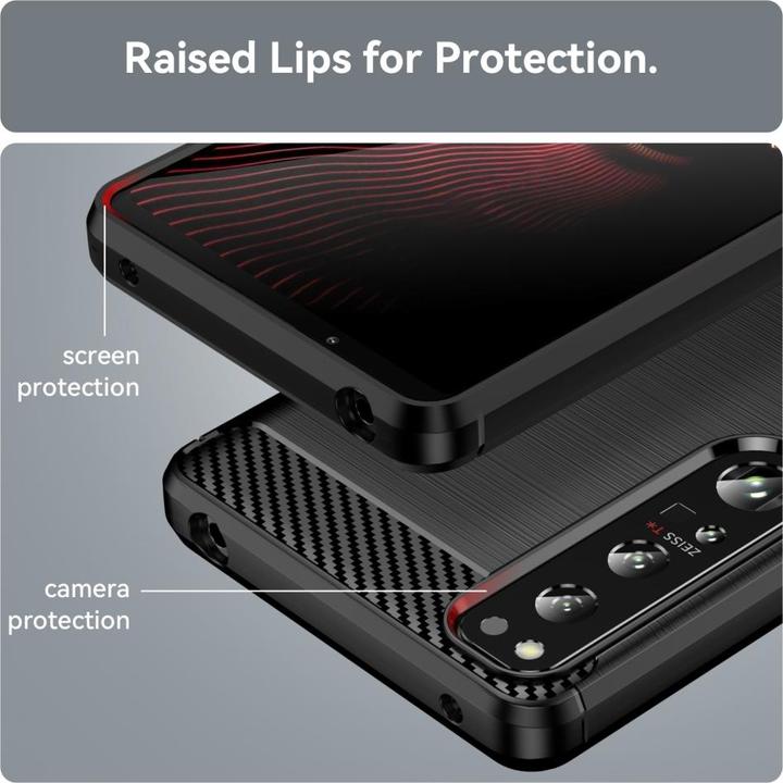 Produktbild Screenguard Sony Xperia 1 IV Hülle Carbon Brushed Soft TPU (Sony Xperia 1 IV)