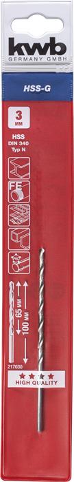 Actual product image kwb HSS Twist Drill, long version, ø 3.0 mm (3 mm)
