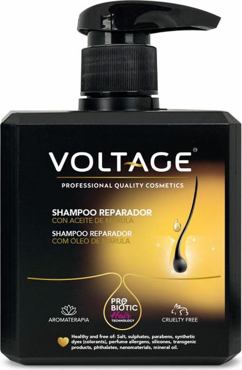 DVA Electric Voltage Cosmetics Prebiotic Hair Technology Repairing Shampoo mit Marulaöl 500ml (500 ml, Flüssiges Shampoo)