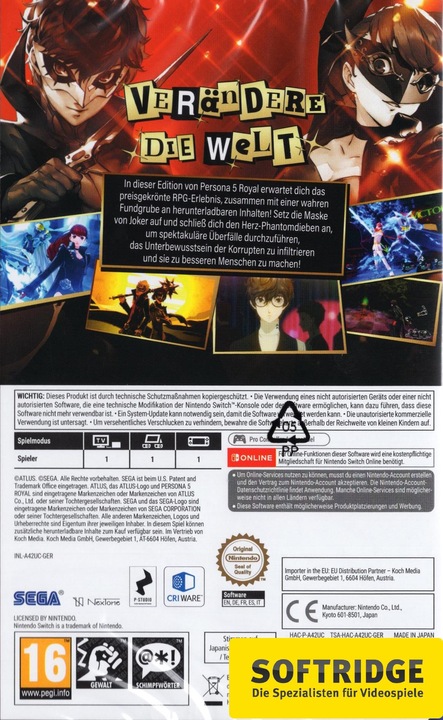 Produktbild Atlus Persona 5 Royal (Switch Lite, Switch OLED, Switch, DE)