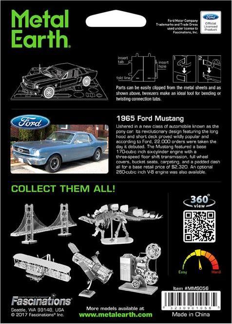Immagine prodotto Metal Earth Terra metallica 1965 Ford Mustang Coupé Edizione Argento