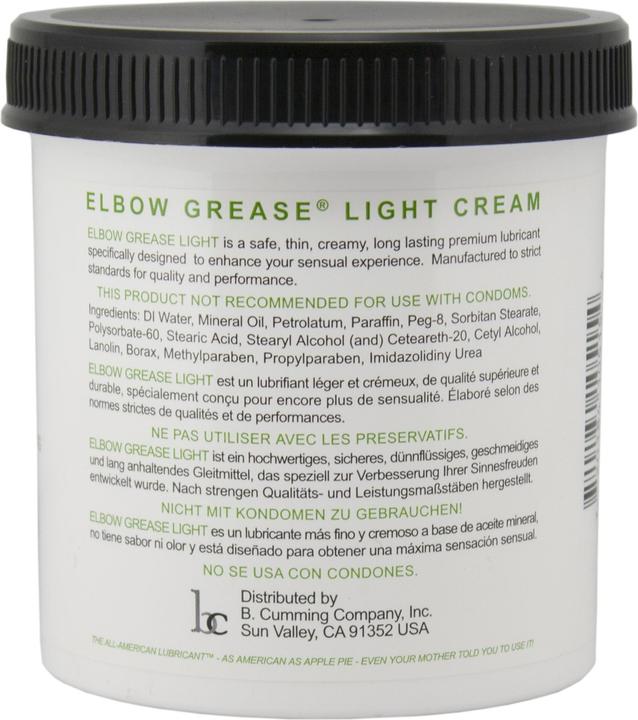 Voedingswaarden en ingrediënten Elbow Grease Lichte room pot - 443 ml (113.40 ml)