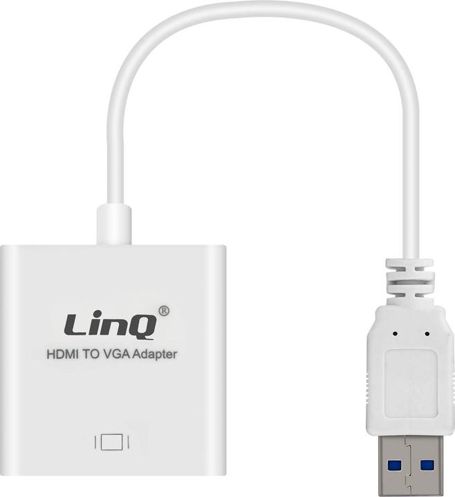 LinQ USB 3.0 männlich auf VGA weiblich Videokabel / Adapter by – Weiss (VGA)