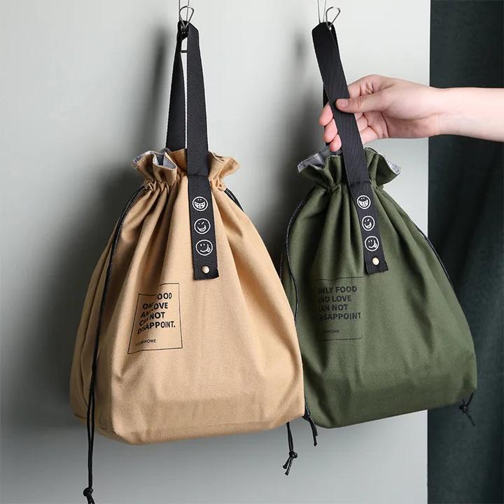 Actual product image Only-Bags.Store Canvas lunch bag bento box handbag