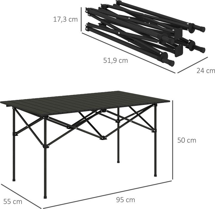Image du produit Outsunny Campingtisch Aluminium Schwarz