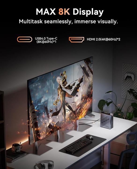 Produktbild AceMagic Mini PC Gaming mit AMD Ryzen (AMD Ryzen 7 8845HS, 40 GB, 125 GB)