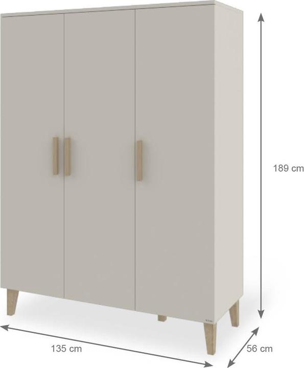 Produktbild Pinolino Kinderzimmer-Set „Tami” extrabreit gross, 3-tlg. (Babybett, Kinderkleiderschrank, Wickelkommode)