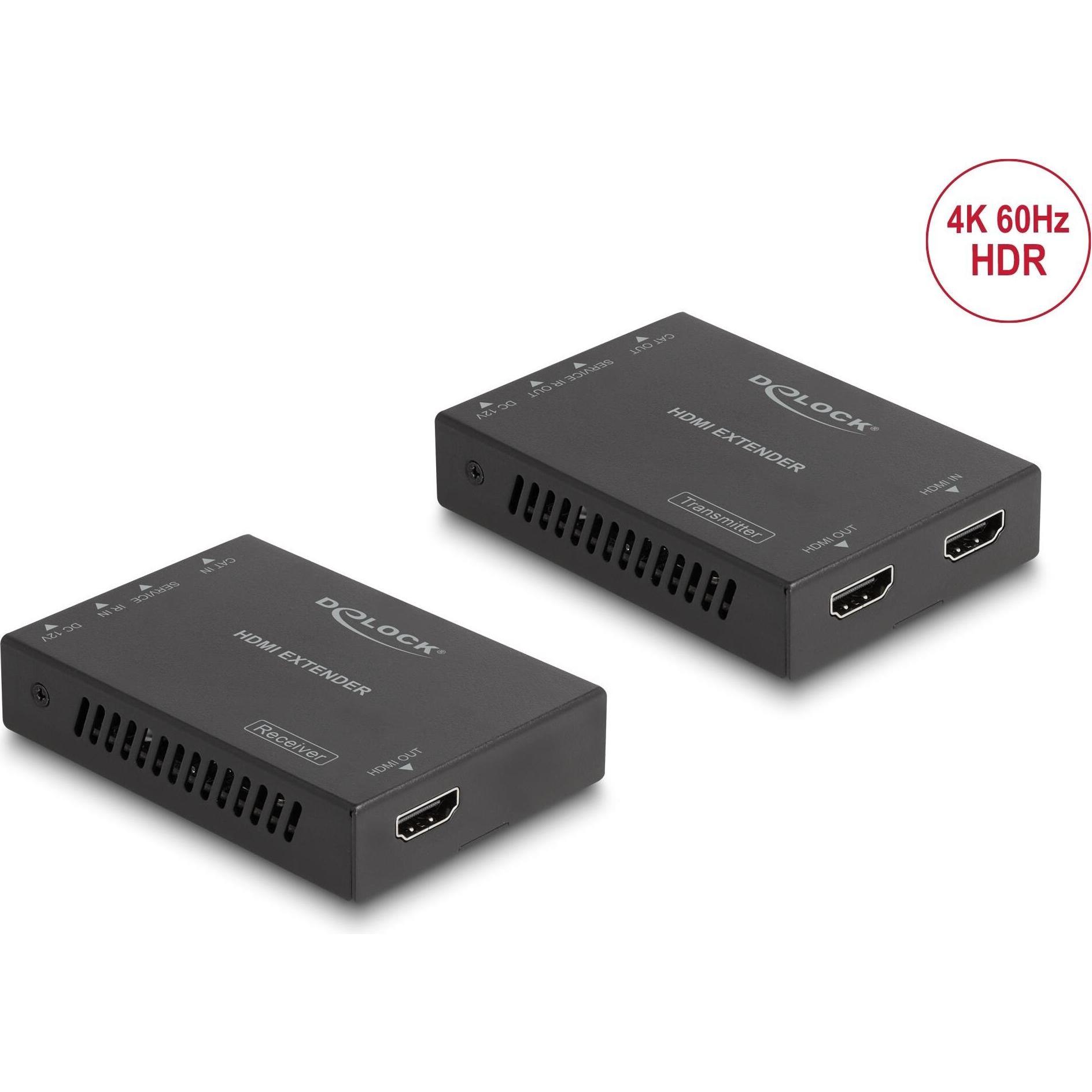 Delock Hdmi Extender Set Über Cat.6 Kabel 4K 60 Hz 50 M, Convertitore Video