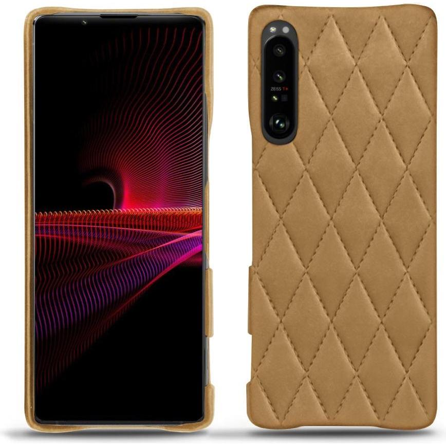 Noreve Lederschutzhülle (Sony Xperia 1 III), Smartphone Hülle, Braun
