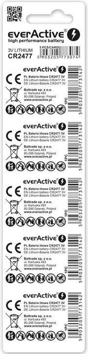 Produktbild Everactive High Performance Batterie (5 Stk., CR2477, 800 mAh)