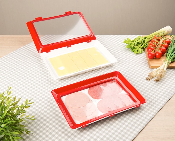 Produktbild Rosenstein & Söhne 4er-Set Frischhaltedosen für Wurst- und Käse-Aufschnitt (31 x 25.5 x 3.5 cm)
