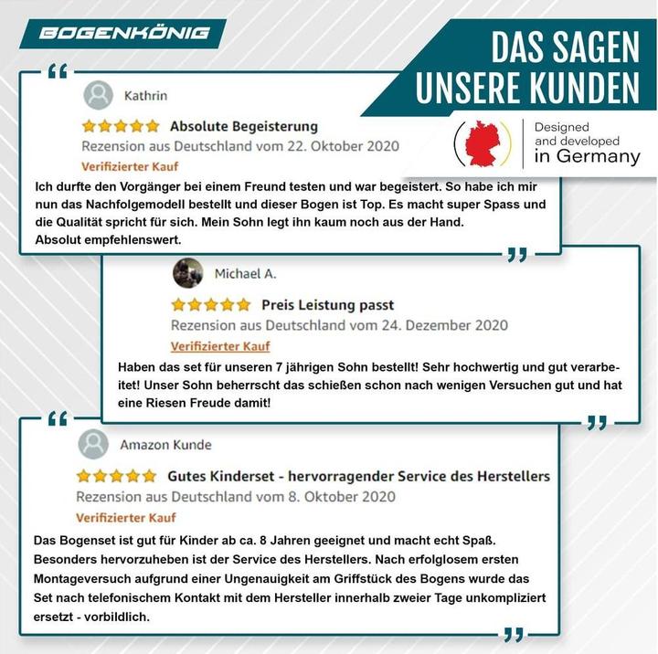 Actual product image Bogenkönig Bogenschiess-Set mit Köcher 15 lbs