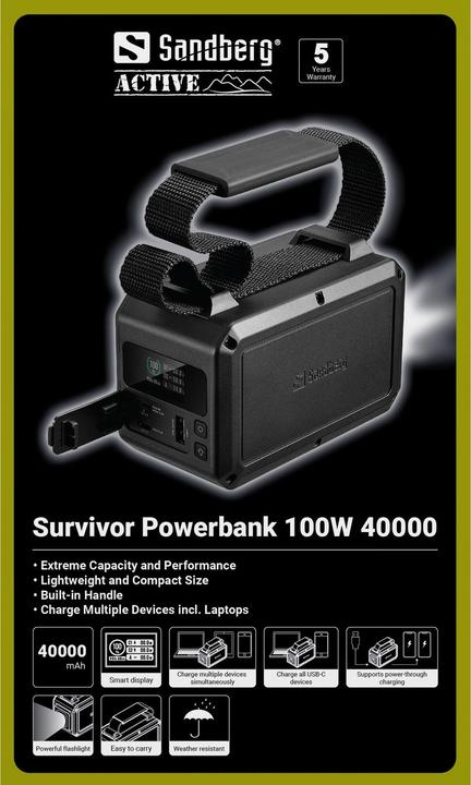 Actual product image Sandberg Survivor (40000 mAh, 100 W, 148 Wh)