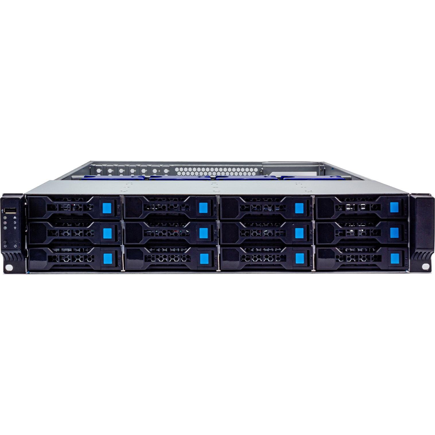 Thumbnail - Fantec SRC-2612X07-12G, 2HE 680mm Storagegehäuse ohne Netzteil, Server Barebone