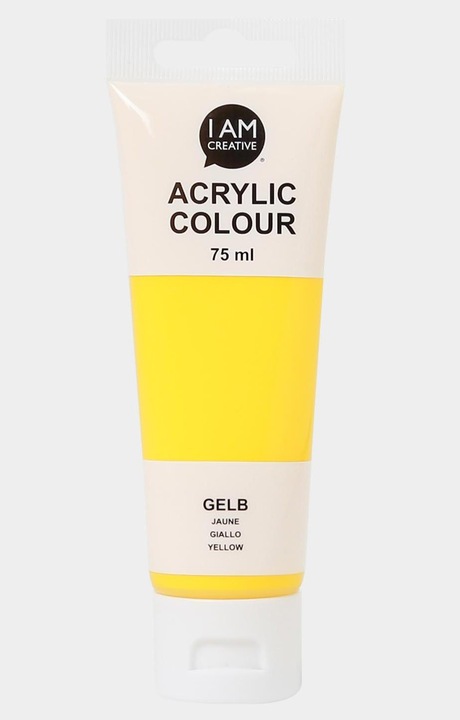 Produktbild I Am Creative Basic Acryl, Acrylfarbe auf Wasserbasis, 75 ml (Gelb, 75 ml)