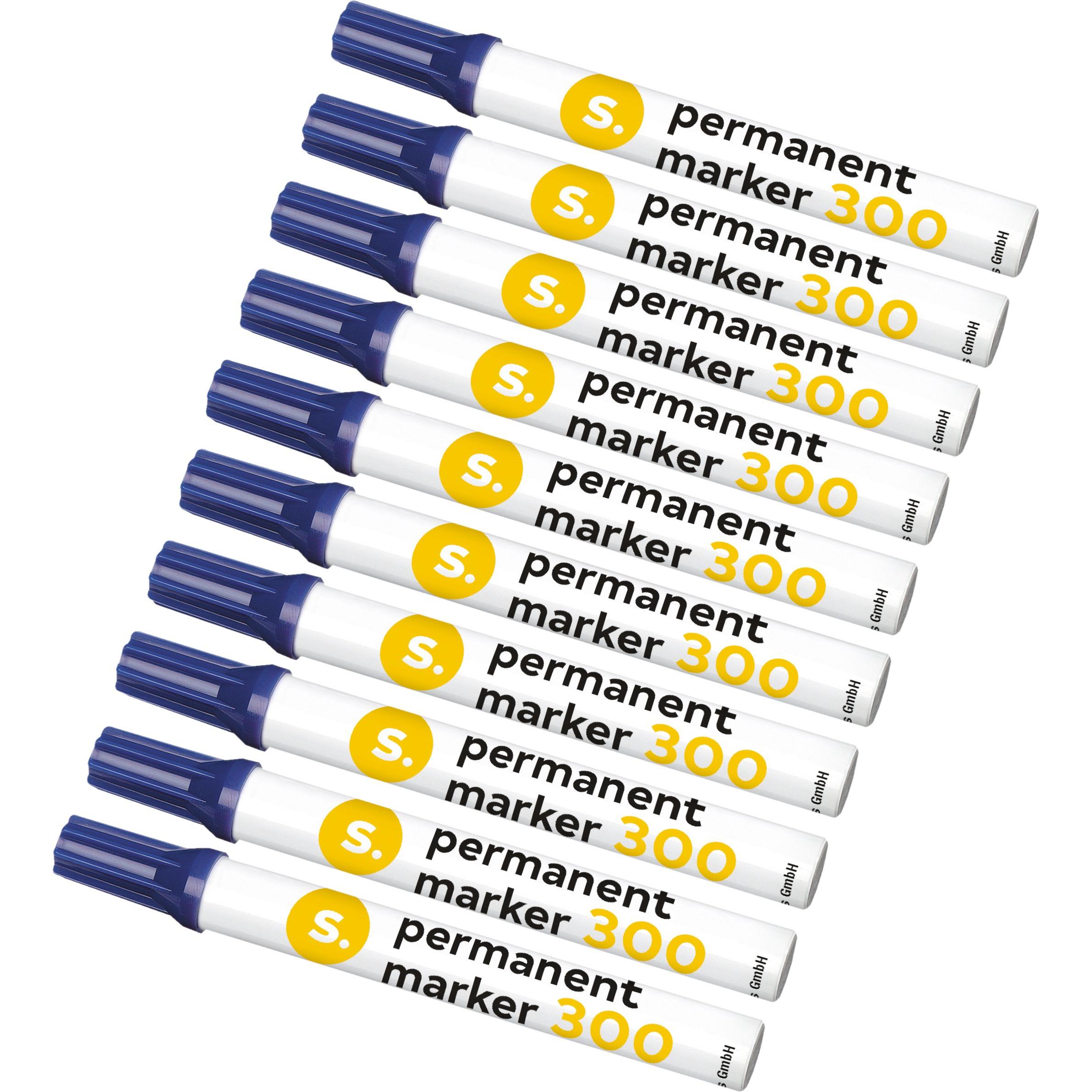 10x 0, Marker, Permanentmarker 300 (Blau, 3 mm, 10 x)