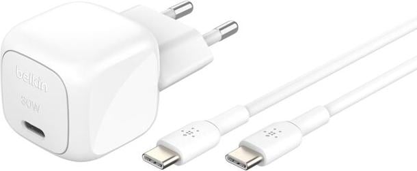 Produktbild Belkin BOOST Charge USB-C/USB-C 30WLad.PD,ws+Kab.WCA008kq1MWH-B6 (30 W)