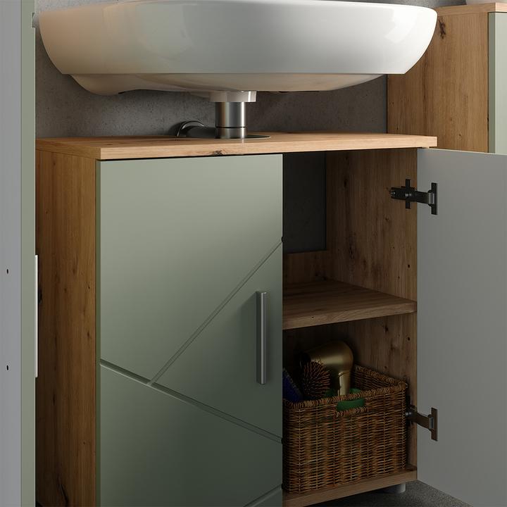 Actual product image Vicco Waschbeckenunterschrank Irma, Salbeigrün, 60 x 59 cm (60 x 30 x 59 cm)