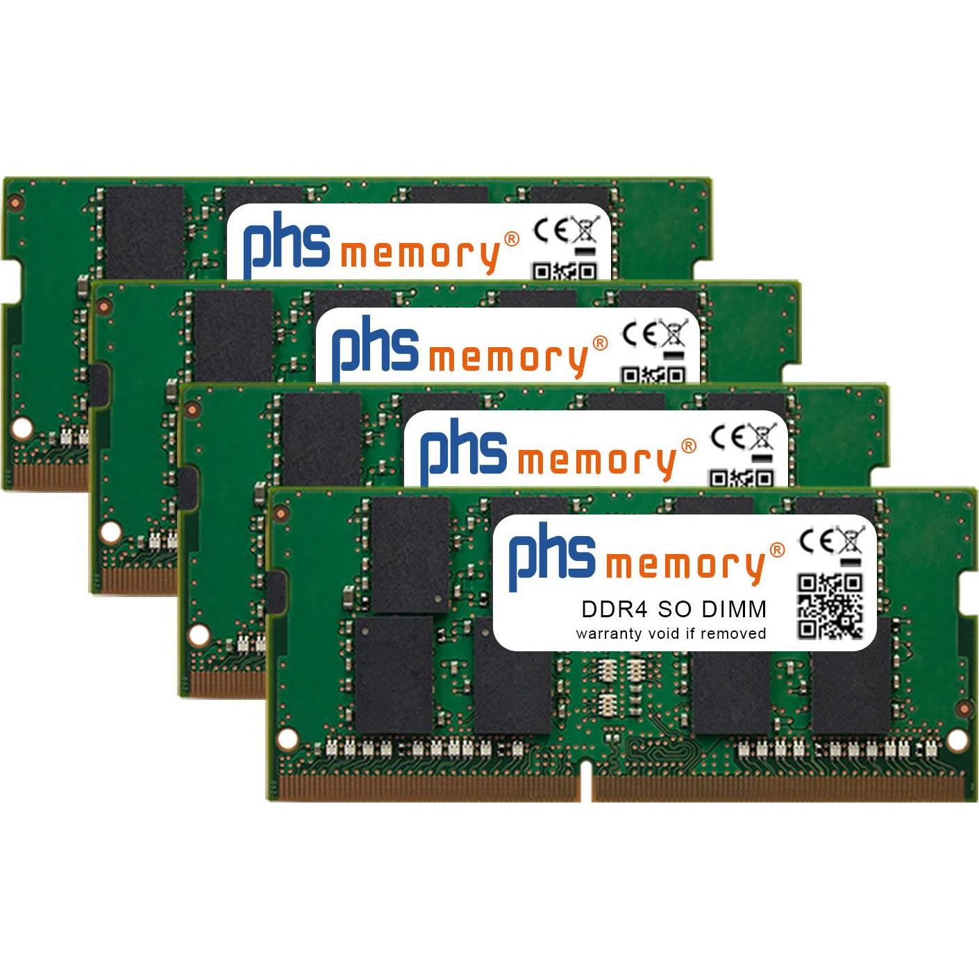 PHS-memory 64GB (4x16GB) Kit RAM Speicher für Dell Precision 7710 DDR4 SO DIMM 2133MHz (Precision 7710, 4 x 16GB), RAM M...