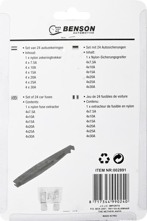 Actual product image Benson Kfz-Sicherungsset 25-teilig Mini (30 A)