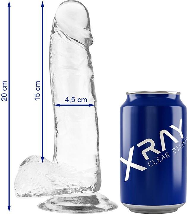 Actual product image X Ray Xray Clear Dildo Realista Transparent 20cm X 4.5cm