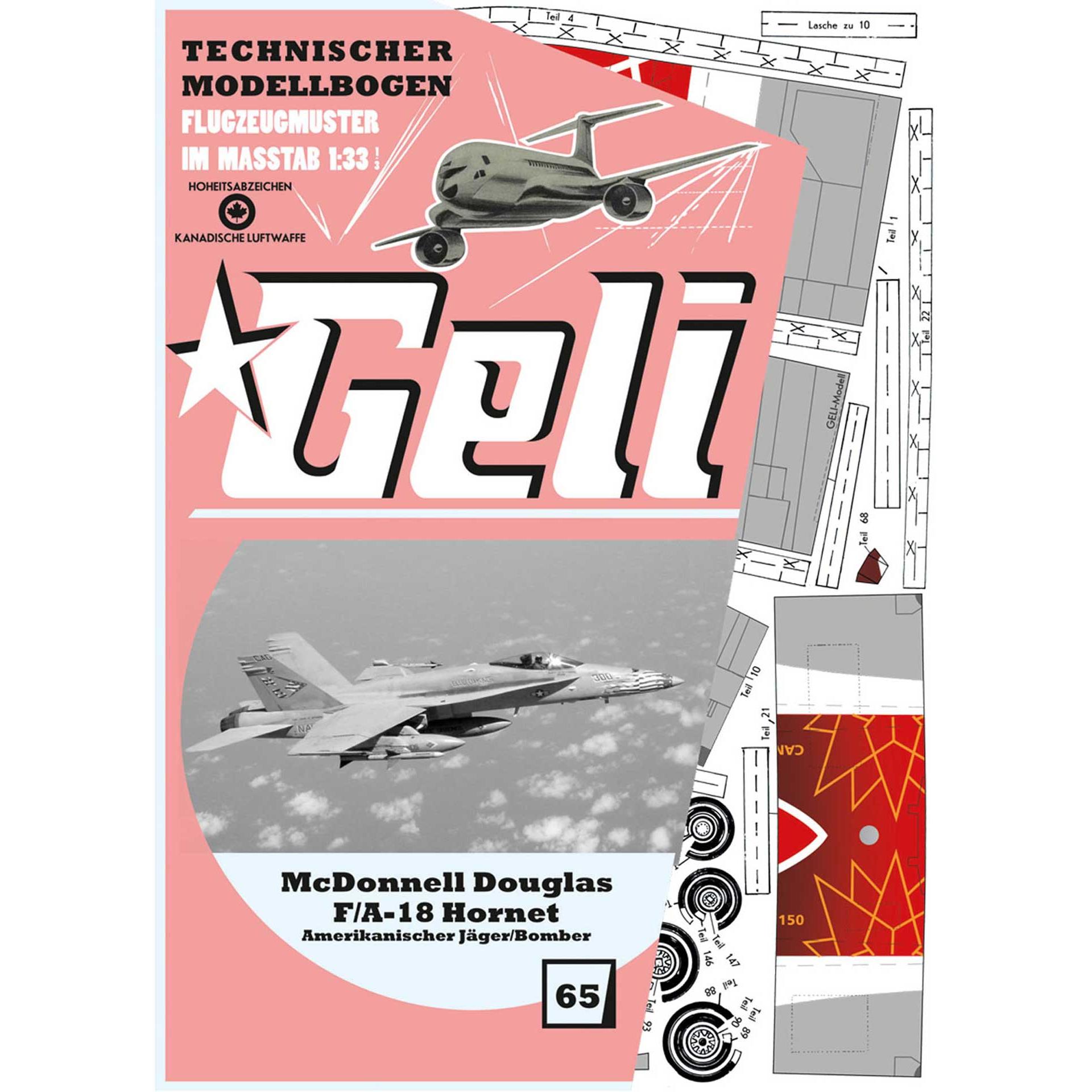 Geli mc donell douglas f-18 # 65 kartonmodell