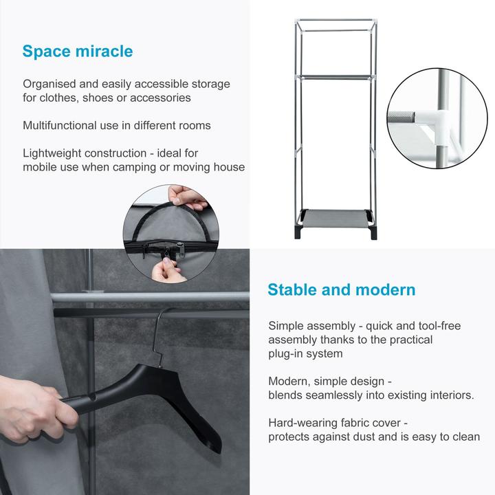 Image du produit Intirilife Faltschrank (68 x 45 x 175 cm)